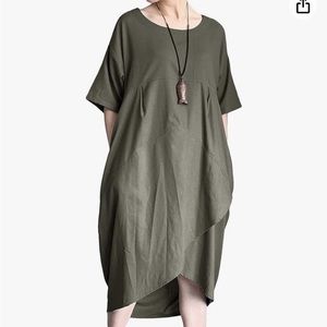 Dark olive green dress